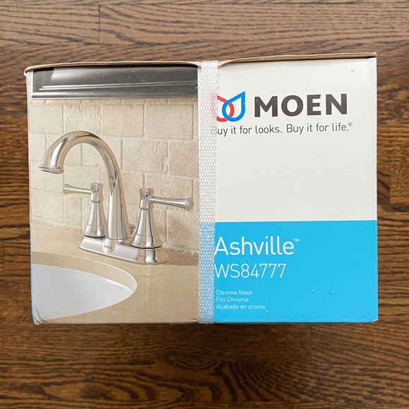 *NEW* MOEN Ashville Chrome Two-Handle Bathroom Faucet WS84777 - Picture 1 of 6